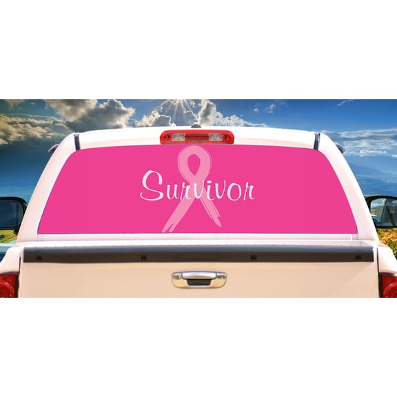 SignMission Survivor Rear Window Graphic truck view thru vinyl decal HD Graphics Professional Grade Material Universal Fit for Full Size Trucks Weatherproof & Car Wash Safe Made In The