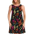 thumbnail image 1 of Disketp Music Notes para Vestido sin Mangas para Mujeres, Vestidos de Verano para Mujeres, Casual y Holgado para la Playa, 1 of 7