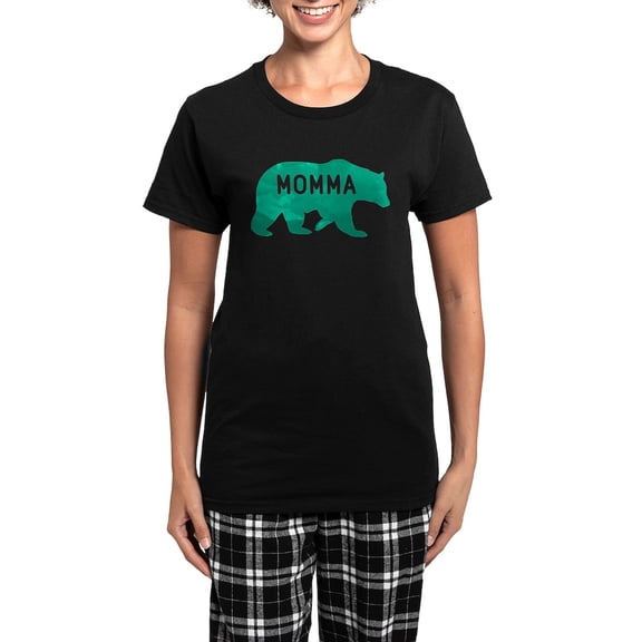 CafePress - Momma Bear Women's Dark Pajamas - Women's Short Sleeve Print T-Shirt and Pants Dark Cotton Pajama Set
