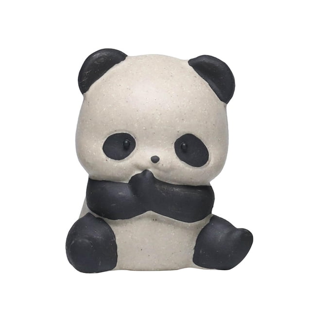 Figura en miniatura de panda, estatua de animal de regalo, adorno de arcilla morada, té Estilo B4.2x3.1x4.8cm