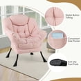 thumbnail image 2 of YYAo Accent Chairs,Modern Accent Chair with Folding Footrest and Head Pillow-Pink, 2 of 10