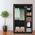 thumbnail image 2 of Closet Organizer for Bedroom, Wardrobe Rack for Home PKWQ504BK, Black 67" Portable Clothes Closet Wardrobe with Non-woven Fabric and Hanging Rod Quick and Easy to Assemble, 2 of 4