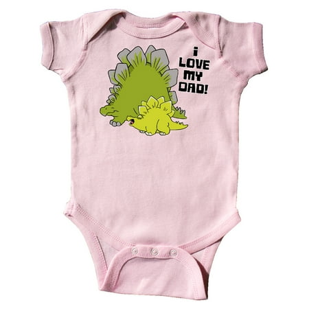 

Inktastic I Love my Dad with Baby and Daddy Stegosauruses Gift Baby Boy or Baby Girl Bodysuit