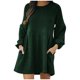 thumbnail image 2 of ICHUANYI Liquidación Vestido de suéter de cintura media de punto sólido casual de manga larga vestido de cuello redondo ICHUANYI WER202308251209, 2 of 8