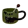 thumbnail image 2 of Taza de café de cerámica taza de beber caliente y fría con cuchara taza de café con leche en relieve para la oficina doméstica dormitorio de hot, 2 of 8