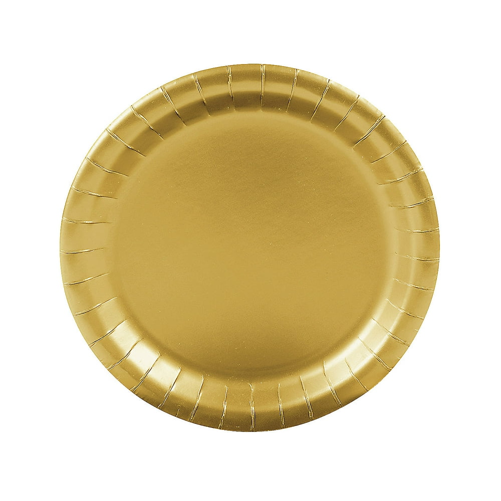 Metallic Gold 8 7/8" Plates (24Pc) Party Supplies 24 Pieces