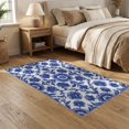 thumbnail image 2 of ODIKA 5'x7' Washable Area Rug Easy Care, Non-Shedding, Pet Friendly, Porcelain With Scrolling Botanical Border Chinoiserie Floral Refined Structured for Small Living Room, Bedroom, 2 of 7