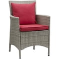thumbnail image 2 of Pemberly Row  Wicker  Patio Dining Arm Chair in Gray and Red (Set of 2), 2 of 3
