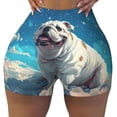 thumbnail image 2 of Fuzoiu Starry Sky Cloud Bulldog Print Women's Workout Shorts,Workout Biker Shorts Women,Exercise Fitness Shorts,Scrunch Short, Athletic Shorts for Gym Yoga Running Sport Active-Medium, 2 of 8