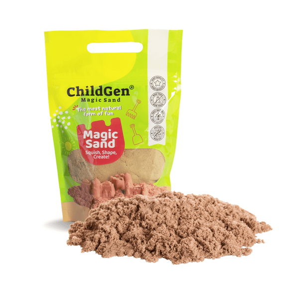 ChildGen Magic Sand 907gr (2lb) | Moldable & Sensory Play Sand for Kids, Mess-Free, Non-Toxic, Creative Fun for Indoor Play | Natural