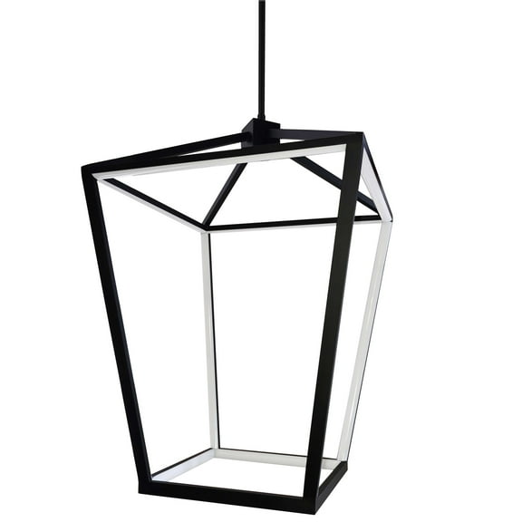 Dainolite - Cage - 26 Inch 60W 12 LED Chandelier-Matte Black Finish