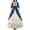 Blue, variant on Women Princess Medieval Dress Bowknot Square Neck Long Sleeve Renaissance Maxi Dresses Tiered Ruffle Court Dress Halloween Costume Brown XXXL