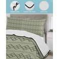 thumbnail image 3 of Quilts Queen Size Bedding Set, Sage Green Boho Reversible Summer Quilt 3 Pieces, Vintage Ethnic Tribe Abstract Art Geometric Lightweight Bedspreads Coverlets with 2 Pillow Shams for All Seasons, 3 of 5