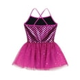 thumbnail image 4 of Aislor Girls Sequins Mermaid Costume Criss Cross Back Fishscale Leotard Tutu Ballet Dress Princess 3-10 Rose Red 10, 4 of 7