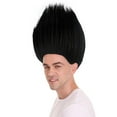 thumbnail image 4 of HPO Adult Unisex Spiky Troll Wig, Black Color, Perfect for Cosplay & Halloween Wig, Synthetic Fiber, 4 of 8