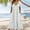 White, variant on Vivianyo HD Women's Maxi Dress Women's Fashion Solid Color Short Sleeve V-Neck Waist In Dresses
