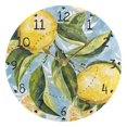 thumbnail image 5 of Fresh Lemons Leaves Round Wall Clock Silent Analog Battery Operated Black Pointer Home Decor 9.84" Diameter, 5 of 11