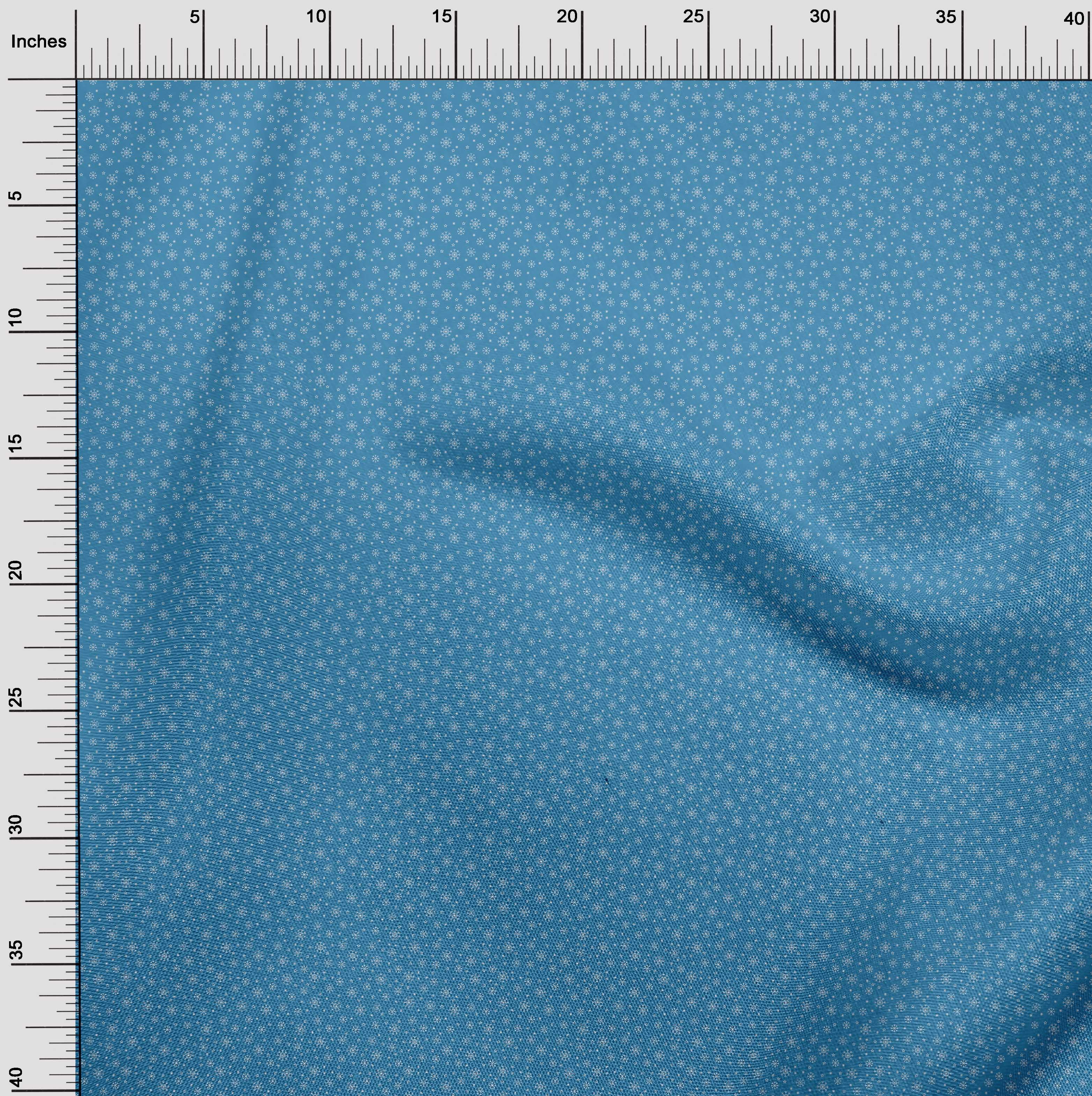 oneOone Cotton Silk Blue Fabric Christmas Diy Clothing Quilting Fabric Print Fabric By Yard 42 Inch Wide