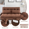 thumbnail image 4 of GAOHAPY Home Modern Corduroy Foldable and Adjustable Sleeper Sofa with 2 Pillows, Brown, 4 of 7
