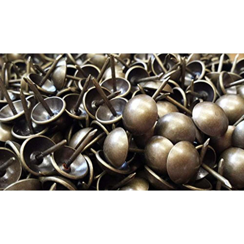 UFFY 1,000PCS 7/16" x 1/2" Decorative Tack Nails Antique Brass