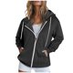 thumbnail image 1 of Sudadera con capucha Naughtyhood para mujer, moderna, con cremallera, cuello en V, blusa con capucha de manga larga, gris oscuro, talla XL, 1 of 6