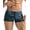 Blue Leaf and Black, variant on Mens Quick Dry Lightweight Square Leg Cut Trunks Swimwear
