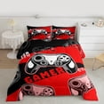 thumbnail image 2 of Erosebridal Gaming Comforter Sets Black And Red Gaming Twin Size Bedding Set,Video Game Bed Comforter Set Teens Youth Gamer Gamepad Quilt Set All Season, 1 Comforter with 1 Pillowcase, 2 of 7