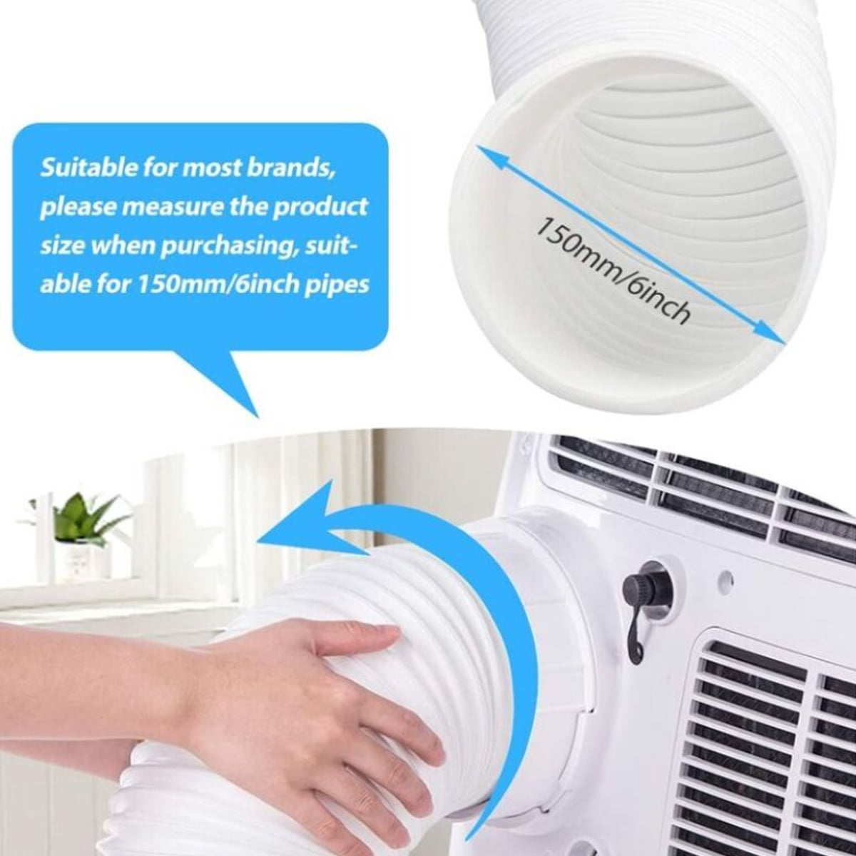 Tuyau Évacuation Pour Climatiseur Portable - Longueur Réglable, Polypropylène, Installation Facile - 12