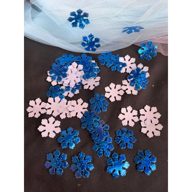 Decoración navideña con copos de nieve para árbol de Navidad, fiesta de bodas, hielo y nieve, confeti, bricolaje, decoración navideña hecha a mano