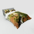 thumbnail image 3 of Ambesonne Autumn Bedding Set 3 Pcs, Misty Woods Cornwall, Twin, Orange Green Yellow, 3 of 3