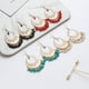 thumbnail image 2 of Pendientes de araña colgantes con corte de filigrana chapados en oro de 18 quilates Rojo Verde, 2 of 3