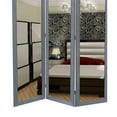 thumbnail image 4 of 3 Panel Wooden Foldable Mirror Encasing Room Divider,Light Gray and Silver- Saltoro Sherpi, 4 of 5