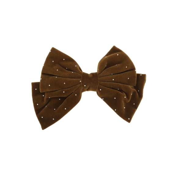 Unique Bargains 1 Pc Cute Rhinestones Bow Spring Hair Clips Orange