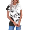 thumbnail image 1 of V Cuello Manga Corta Tops para las Mujeres Moda Verano Regular Botón Blusa, Poliéster Suave Casual Uso Diario, 1 of 5