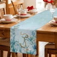 thumbnail image 5 of Nautical Anchor Table Runner 90 Inches, Coastal Ocean Coral Eucalyptus Leaves Bed Runner Dresser Scarves Tabletop for Indoor Outdoor Parties/Ceremony/Banquet, 13" x 90", 5 of 9