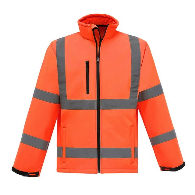 High Visibility Reflective Safety Jacket Workwear Waterproof Bomber Quilted Lining Jacket Lightweight for Women (Orange,L)