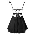 thumbnail image 6 of OSOLU Solid Color Women Spaghetti Strap Mini Dress Low Cut Sleeveeless Mini Dress Backless Going Out Ruffle Beach Wear Dress Fashionable Sundress Dresses For Women 2025 Elegant Classy, 6 of 6