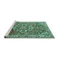thumbnail image 2 of Ahgly Company Machine Washable Indoor Square Persian Turquoise Blue Traditional Area Rugs, 4' Square, 2 of 4