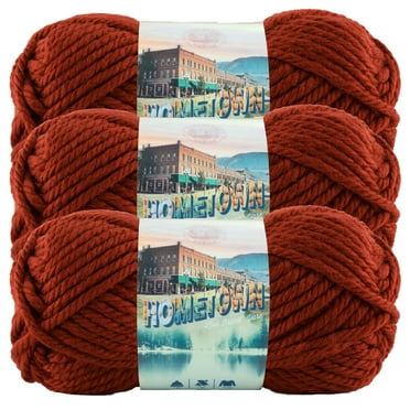 Lion Brand Yarn Hometown Tampa Spice Basic Super Bulky Acrylic Red Yarn 3 Pack