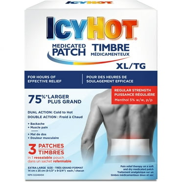 Icy Hot Extra Strength Medicated Patch, XL Back & Large Areas, 3 Ea, 2 Pack