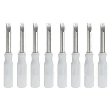 Uxcell 8Pcs SL3.0 Mini Slotted Screwdriver 3mm Magnetic Flat Head 45mm Length for Repairs, White