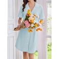 thumbnail image 3 of Avidlove Button Down Nightgowns for Women Short Sleeve Sleep Shirts Notch Collar Pajamas Dress Soft Sleepwear, 3 of 7