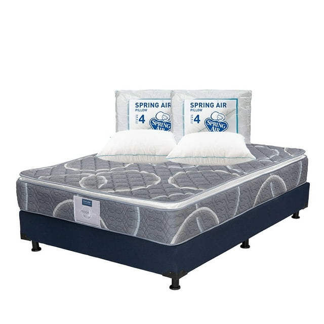 Colchón Queen Size Restonic Bongo + Box + 2 Almohadas