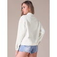 thumbnail image 4 of Unique Bargains Women's Button Down Cargo Pockets Denim Western Outfits S White, 4 of 6