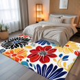 thumbnail image 5 of 5x7 Area Rugs, Ethnic Spring Floral Non-Skid Rubber Backing Large Rectangle Rugs - Living Room Bedroom Home Office, Summer Colorful Botanical Indoor Floor Mat Carpets Washable Rug, 5 of 9