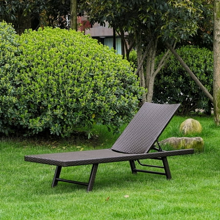 - Resin Wicker / Aluminum Frame All-Weather Multi-Position Chaise Lounge