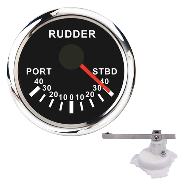 52mm Rudder Angle Indicator Gauge 0-190 ohm Sail boat Rudder Angle Meter With Mating Sensor Red Backlight 12V 24V