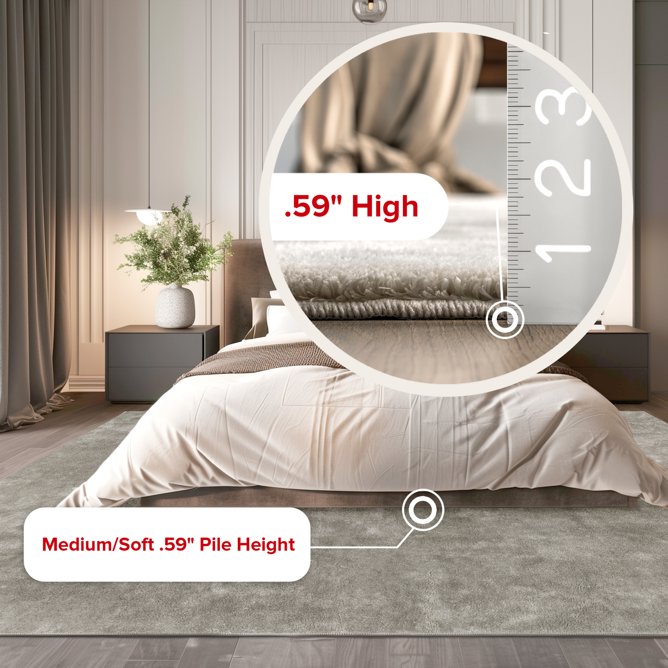 nuLOOM Loni SuperiorWash Solid Machine Washable Shag Area Rug, 2' x 3', Loni Beige