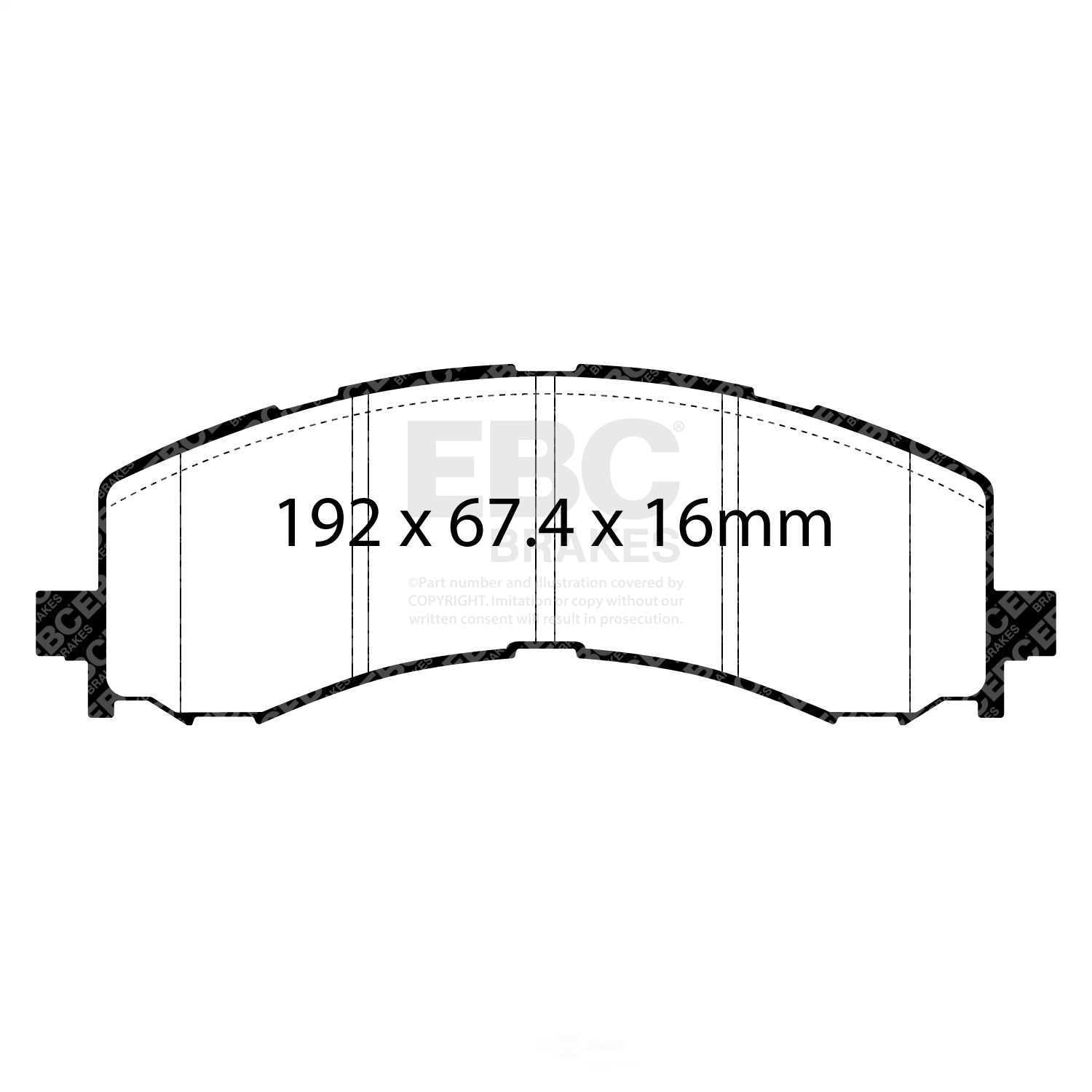 EBC Brakes - EBC Yellowstuff Pads (DP43141R) Fits select: 2022 FORD F150, 2021 FORD F150 SUPER CAB