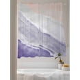 thumbnail image 3 of Sheer Curtains 72 inches Long, Purple Gradient Sea Waves Sandy Beach Coastal Scenery Light Filtering Sheer Window Curtains Rod Pocket Voile Drapes for Bedroom Living Room, 52"W x 72"L 2 Panels, 3 of 7